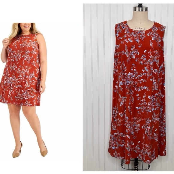 KASPER Sleeveless Sheath Floral Relax Fit Dress Women's Size‎ 2X - Picture 2 of 9